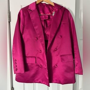 MATCHING BLAZER, BRA + MINI SKIRT SET